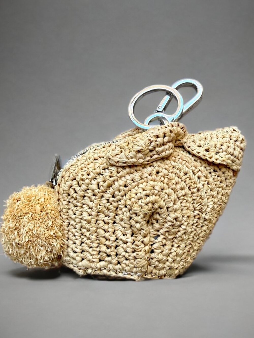Loewe Mini Raffia Bunny Rabbit Conejo Coin Case Pouch